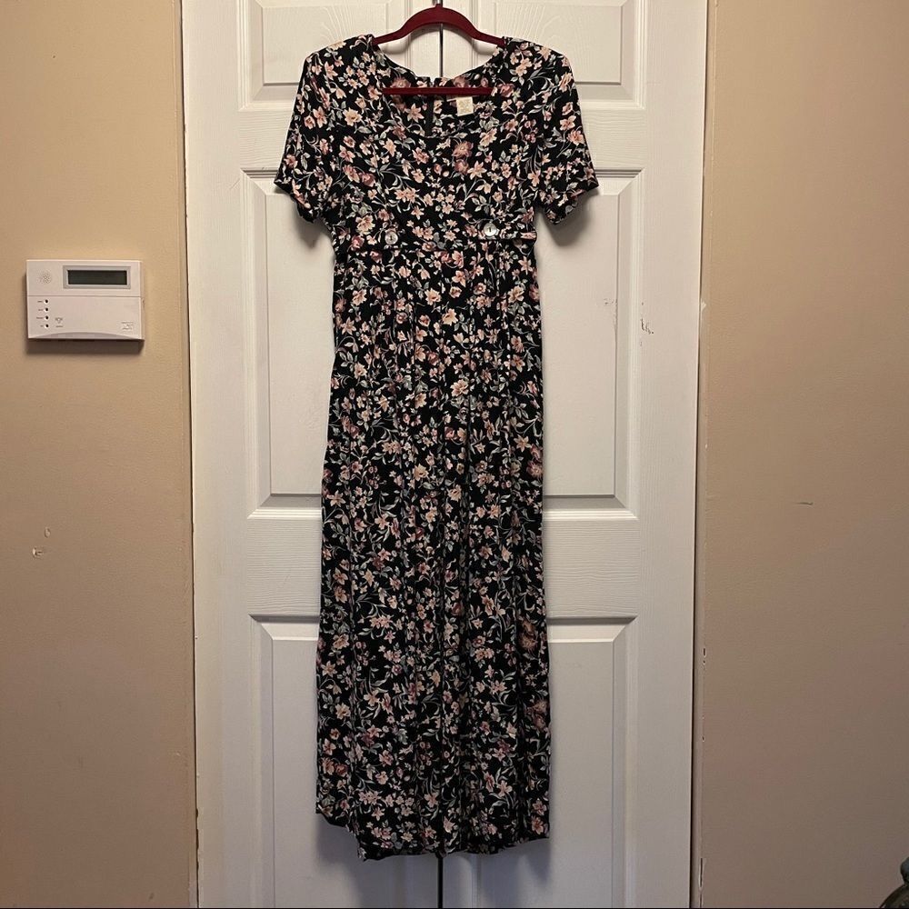 Vintage Express Wide Leg Floral Jumpsuit